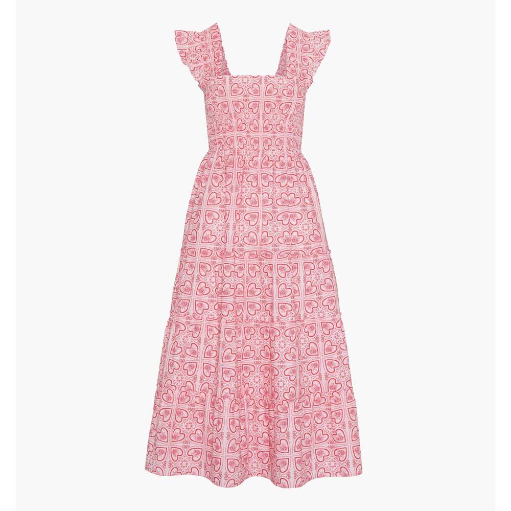 Hill House Home The Ellie Nap Dress - Red Patchwork Doily Heart Size SRed Patchw